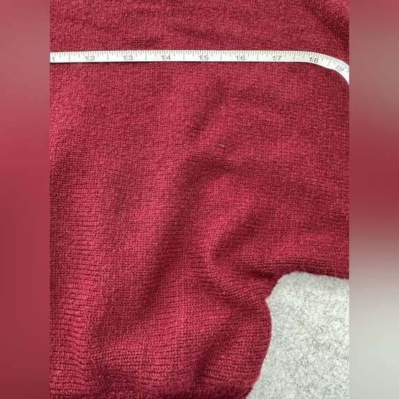 SHEIN Womens Large Cranberry Red Boatneck Dolman Sleeve Knit Sweater Midi Dress - Picture 9 of 10